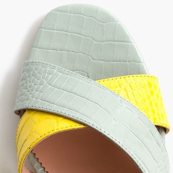 NEW J.Crew Penny pastel croc leather embossed heeled sandals Size 10 - Picture 4 of 8